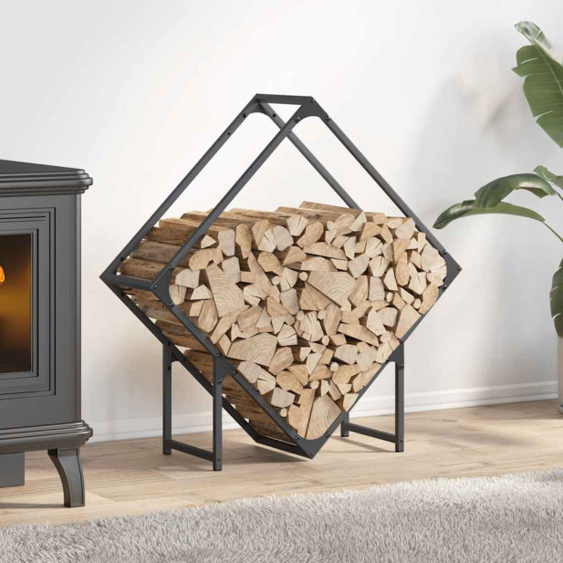 Antracitszürke hidegen hengerelt acél tűzifatároló 80x25x80 cm - utánvéttel vagy ingyenes szállítással