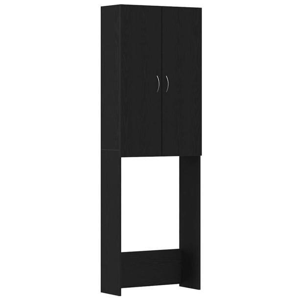 Fekete tölgy színű mosógépszekrény 64 x 25,5 x 190 cm - utánvéttel vagy ingyenes szállítással