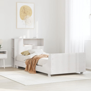 Fehér tömör fenyőfa ágy matrac nélkül 75 x 190 cm - utánvéttel vagy ingyenes szállítással