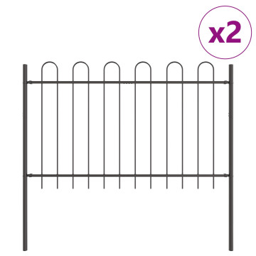 Kertkerítés ívelt tetejű,  szürke,  3,4x1,2 m,  acél - utánvéttel vagy ingyenes szállítással