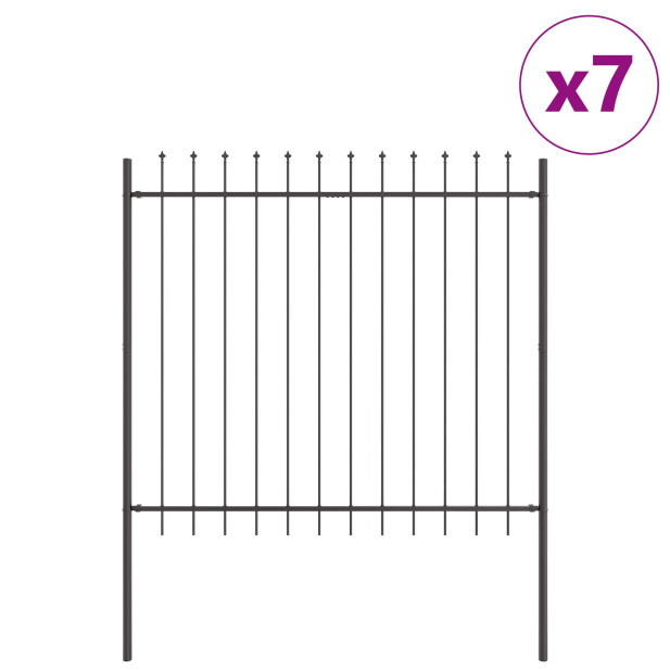 Kerti Kerítés Lándzsás Fennyal 11,9x1,5 m Acél - utánvéttel vagy ingyenes szállítással