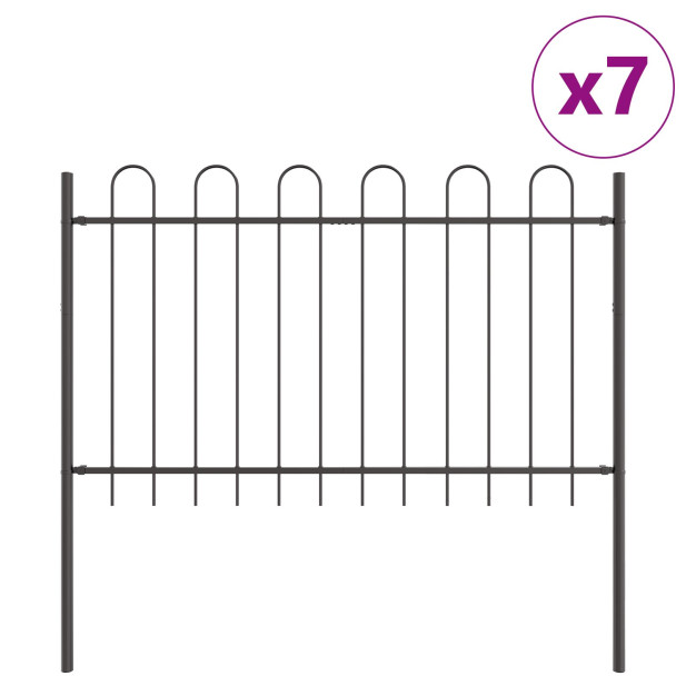 Kerti kerítés íves tetejű,  szürke,  11,9x1,2 m,  acél - utánvéttel vagy ingyenes szállítással