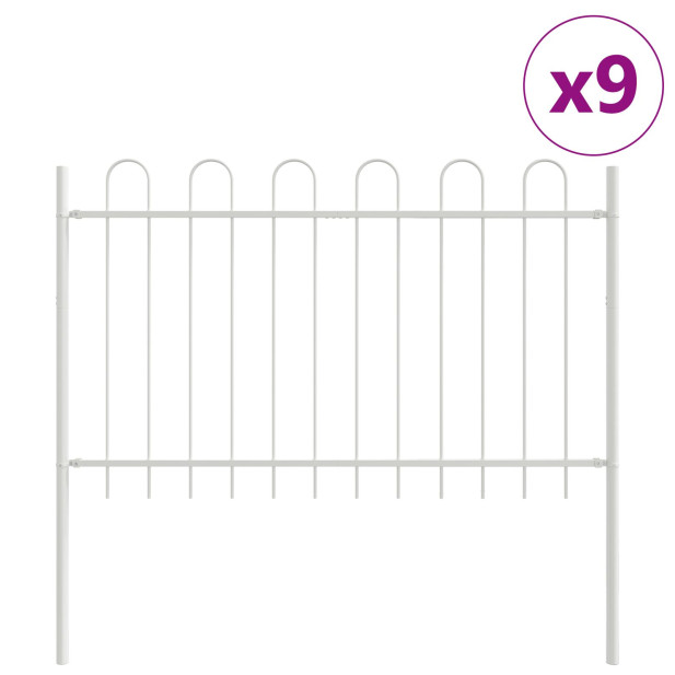 Kerti Kerítés Hoop Tetejével - Fehér,  15,3x0,8 m,  Acél - utánvéttel vagy ingyenes szállítással