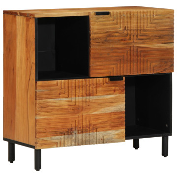Tárolószekrény 80x33x75 cm Tömör Akácfából - utánvéttel vagy ingyenes szállítással