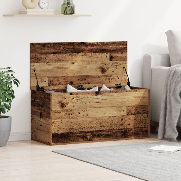 Tárolódoboz Fedéllel Régi Fa 100x42x46 cm Mérnökfa - utánvéttel vagy ingyenes szállítással