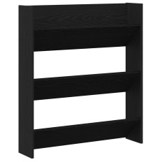 Fali cipőtároló Fekete Tölgy 80x18x90 cm Műszaki fa - utánvéttel vagy ingyenes szállítással