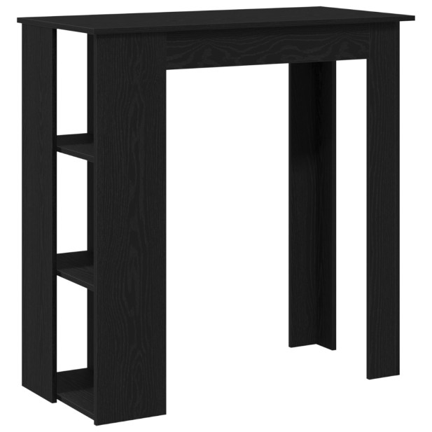 Bárasztal Polccal - Fekete Tölgy,  102x50x103.5 cm,  Műanyagból készült - utánvéttel vagy ingyenes szállítással