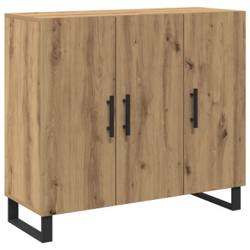 3 ajtós oldalszekrény Kézműves tölgy 90x34x80 cm Műszaki fa - utánvéttel vagy ingyenes szállítással