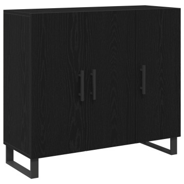 3 ajtós tálaló szekrény Fekete tölgy 90x34x80 cm Műgyanta - utánvéttel vagy ingyenes szállítással