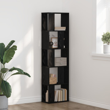 5-tiers könyvespolc Fekete tölgy 45x23,5x162,5 cm Mérnöki fa - utánvéttel vagy ingyenes szállítással