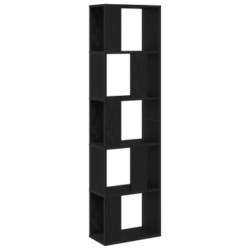 5-tiers könyvespolc Fekete tölgy 45x23,5x162,5 cm Mérnöki fa - utánvéttel vagy ingyenes szállítással