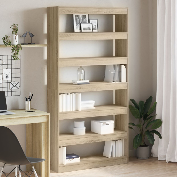 Könyvespolc Sonoma tölgy Mérnöki fa 100 x 30 x 198 cm Polcozás - utánvéttel vagy ingyenes szállítással