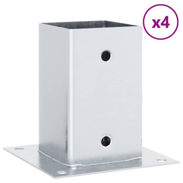 4 db horganyzott acélból oszlopalapok négyzet alakúak 81x81 mm - utánvéttel vagy ingyenes szállítással