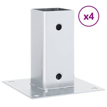 4 db horganyzott acélból oszlopalapok négyzet alakúak 61x61 mm - utánvéttel vagy ingyenes szállítással