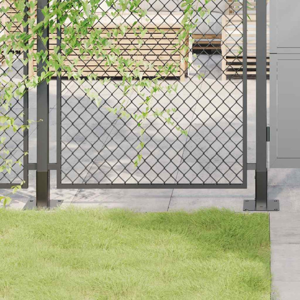 12 db antracit porszórt acél oszlopalapok négyzet alakú 46x46mm - utánvéttel vagy ingyenes szállítással