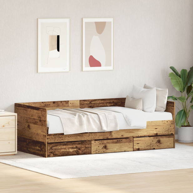 Rusztikus Nappaliágy Régi fa F.Engineered wood 90 x 200 cm - utánvéttel vagy ingyenes szállítással