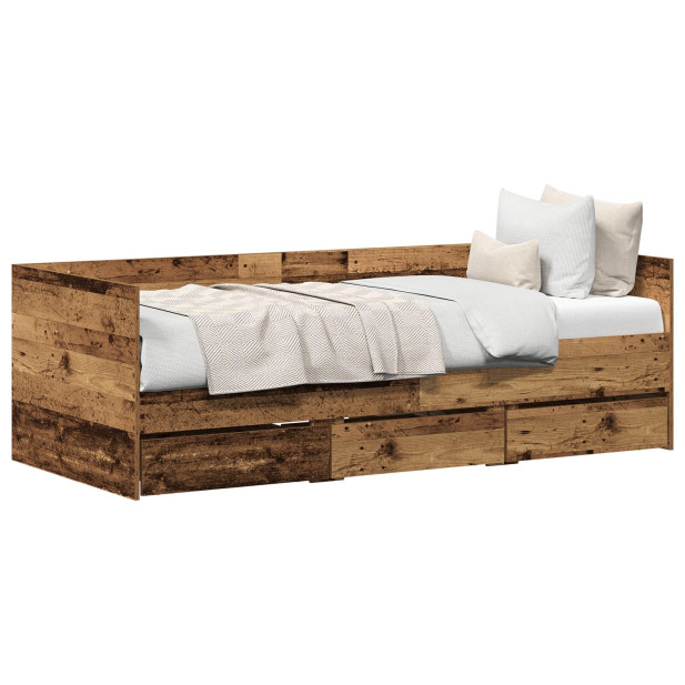 Rusztikus Nappaliágy Régi fa F.Engineered wood 90 x 200 cm - utánvéttel vagy ingyenes szállítással
