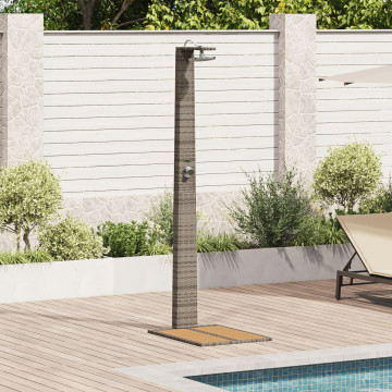 Kerti zuhany Szürke 60x80x214 cm Poly Rattan - utánvéttel vagy ingyenes szállítással