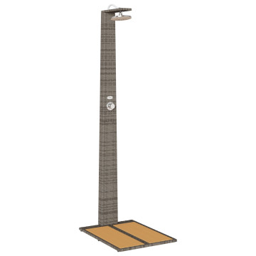 Kerti zuhany Szürke 60x80x214 cm Poly Rattan - utánvéttel vagy ingyenes szállítással