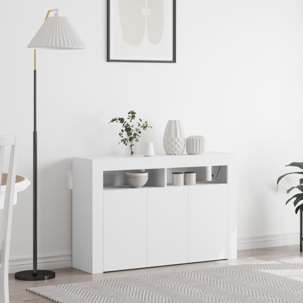 Fehér Oldalszekrény Fehér Mérnöki fa 116 x 30 x 75 cm Modern - utánvéttel vagy ingyenes szállítással