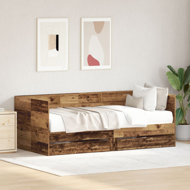 Nappali ágy Fiókkal Régi fa Mérnöki fa 75 x 190 cm Tartós - utánvéttel vagy ingyenes szállítással
