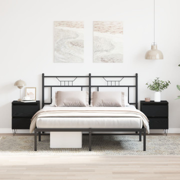 Éjjeli szekrény 2 db fekete tölgy 40x35x50 cm összeszerelt fa - utánvéttel vagy ingyenes szállítással