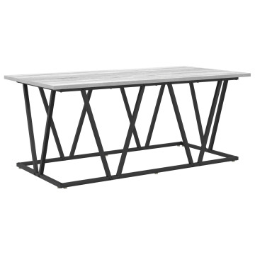 Szürke Sonoma Dohányzóasztal 100x50x40 cm Szerelt Fából és Fém Kerettel - utánvéttel vagy ingyenes szállítással