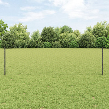 Kerítésoszlopok 11 db U-Channel Szürke 60 cm Acél,  Hatszögletű Kerítés Szürke 0.6x25 m Acél - utánvéttel vagy ingyenes szállítással
