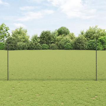 Kerítéstartók 22 db U-csatorna Szürke 140 cm Acél,  Hatszögletű kerítés Szürke 1.4x25 m Acél - utánvéttel vagy ingyenes szállítással
