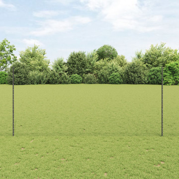 Kerítésposztok 22 db U-csatorna Szürke 140 cm Acél,  Hatszögletű Kerítés Szürke 1,4x25 m Acél - utánvéttel vagy ingyenes szállítással