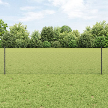 Kerítésoszlopok 11 db U-csatorna Szürke 60 cm Acél,  Hatszögletű Kerítés Szürke 0.5x50 m Acél - utánvéttel vagy ingyenes szállítással