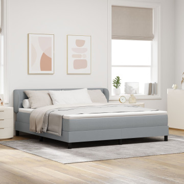 Boxspring Ágy Matrac Közép Szürke 180x200 cm Szövet - utánvéttel vagy ingyenes szállítással