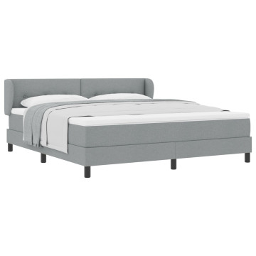 Boxspring Ágy Matrac Közép Szürke 180x200 cm Szövet - utánvéttel vagy ingyenes szállítással