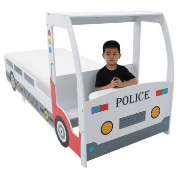 Rendőrautó formájú gyerekágy memóriahabos matraccal 90 x 200 cm - utánvéttel vagy ingyenes szállítással