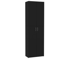 Fekete forgácslap irodai szekrény 60 x 32 x 190 cm - utánvéttel vagy ingyenes szállítással