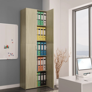 Sonoma tölgy színű forgácslap irodai szekrény 60 x 32 x 190 cm - utánvéttel vagy ingyenes szállítással