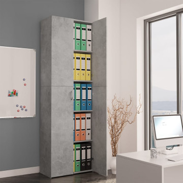 Betonszürke forgácslap irodai szekrény 60 x 32 x 190 cm - utánvéttel vagy ingyenes szállítással