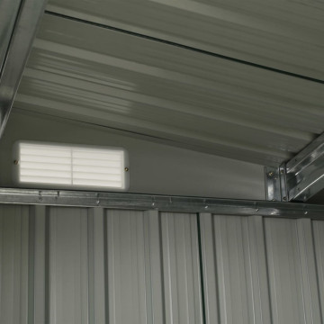 Antracitszürke acél kerti fészer tolóajtókkal 386 x 205 x 178 cm - utánvéttel vagy ingyenes szállítással