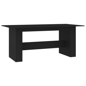 Fekete szerelt fa étkezőasztal 180 x 90 x 76 cm - utánvéttel vagy ingyenes szállítással
