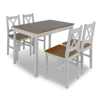 Fából Készült Asztal 4 Fából Készült Székkel / étkező garnitúra Barna - utánvéttel vagy ingyenes szállítással
