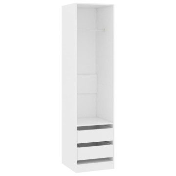 Fehér szerelt fa ruhásszekrény fiókokkal 50 x 50 x 200 cm - utánvéttel vagy ingyenes szállítással