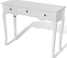 Fehér fésülködőasztal három fiókkal - utánvéttel vagy ingyenes szállítással