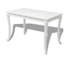 Fehér magasfényű étkezőasztal 116 x 66 x 76 cm - utánvéttel vagy ingyenes szállítással