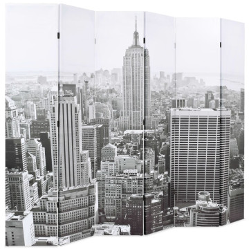 Fekete-fehér New York mintás paraván 228 x 170 cm - utánvéttel vagy ingyenes szállítással