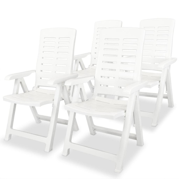 4 db fehér dönthető műanyag kerti szék - utánvétte...