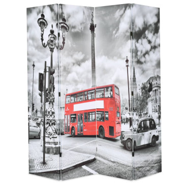 Fekete-fehér londoni busz mintás paraván 160 x 170 cm - utánvéttel vagy ingyenes szállítással