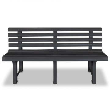 Antracitszürke műanyag kerti pad 145,5 cm - utánvéttel vagy ingyenes szállítással