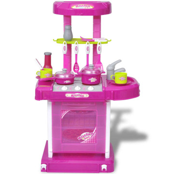 Gyerek játékkonyha fény és hangeffektussal rózsaszín - utánvéttel vagy ingyenes szállítással