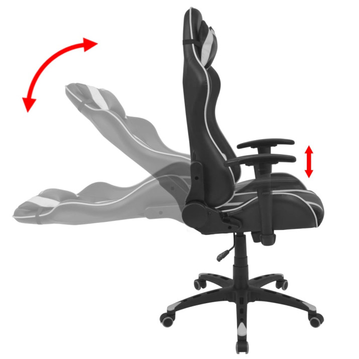 Fehér dönthető háttámlás versenyautó ülés alakú irodai szék - utánvéttel vagy ingyenes szállítással