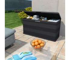 Fekete kerti tárolóláda 117 x 45 x 56 cm - utánvéttel vagy ingyenes szállítással